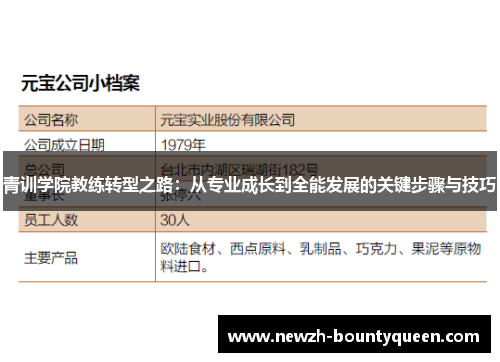 青训学院教练转型之路：从专业成长到全能发展的关键步骤与技巧